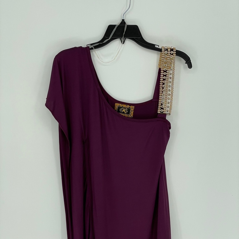 KLS Purple Rhinestone Mini Dress - Picture 2 of 5